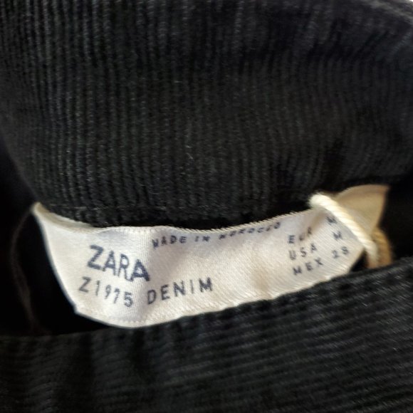 NWT Zara Black Snap Front Corduroy Jumper/Skirt-All Medium - Picture 3 of 15
